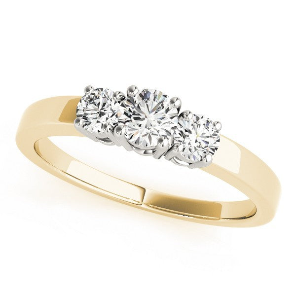 Lab Grown Round Diamond 3 Stone Engagement Ring Platinum - 0.50Ct - 2.00Ct