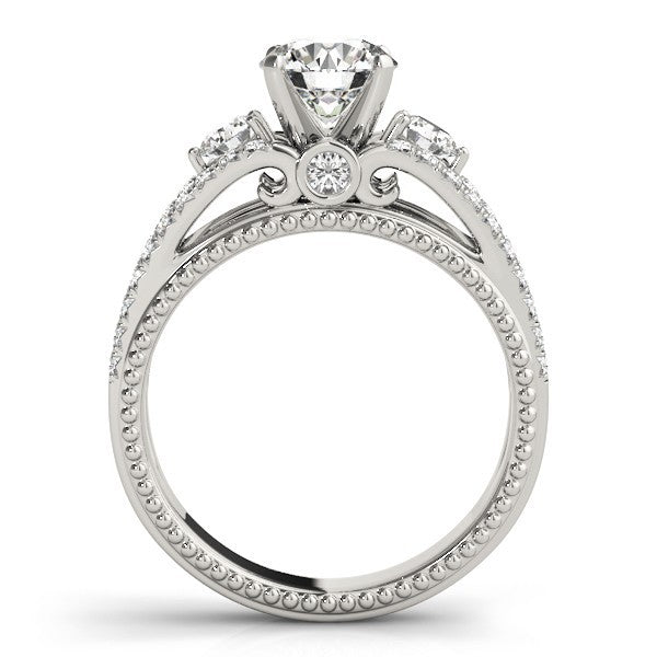Lab Grown Round Diamond 3 Stone Engagement Ring