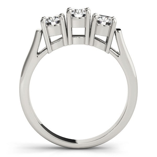 Lab Grown Round Diamond Trilogy Engagement Ring Platinum