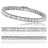 Bracelet tennis en or blanc 18 carats serti de diamants naturels taille baguette de 5 carats (meilleure offre)