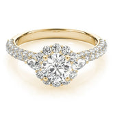 Lab Grown Round Diamond Halo Engagement Ring