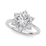 Lab-Grown Diamond Halo Engagement Ring in Platinum