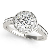 Lab Grown Round Diamond Halo Engagement Ring