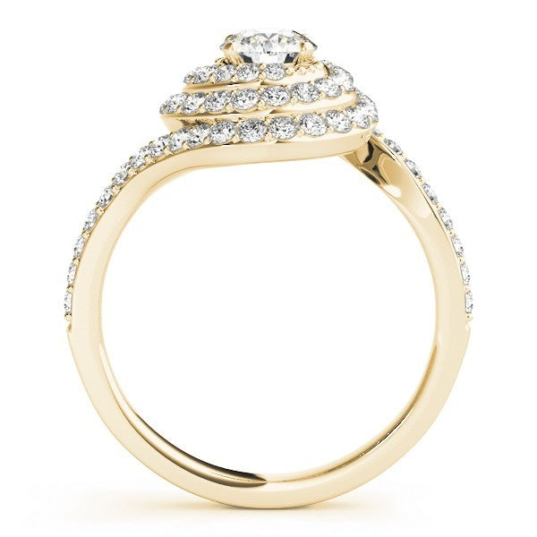 Lab Grown Round Cut Diamond Halo Engagement Ring