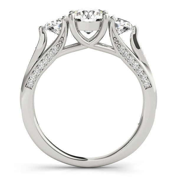 2.00Ct Lab Grown Round Diamond Trilogy Engagement Ring Platinum