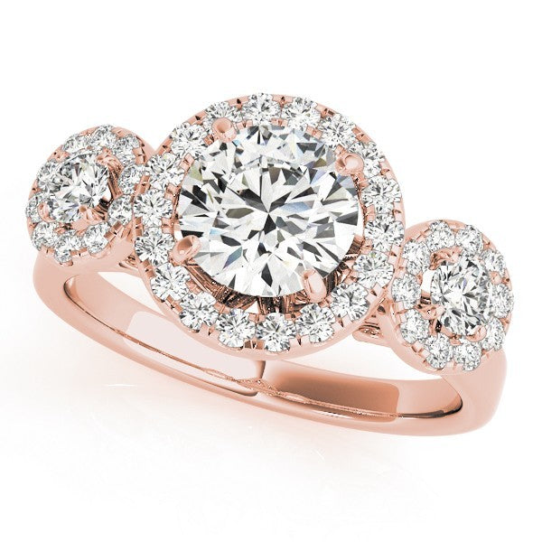 Lab Grown Round Cut Diamond Halo Engagement Ring