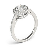 Lab Grown Round Diamond Halo Engagement Ring