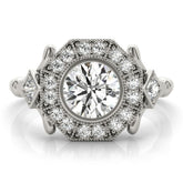 Lab-Grown Diamond Halo Engagement Ring in Platinum