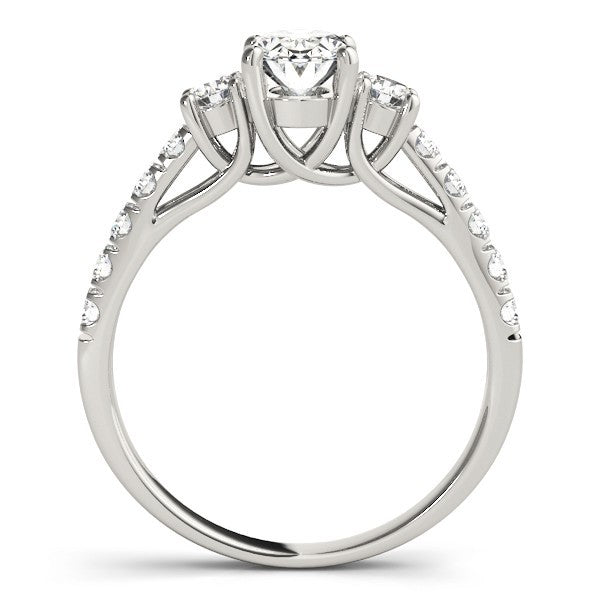 2.00CT Lab Grown Oval Diamond Trilogy Engagement Ring Platinum
