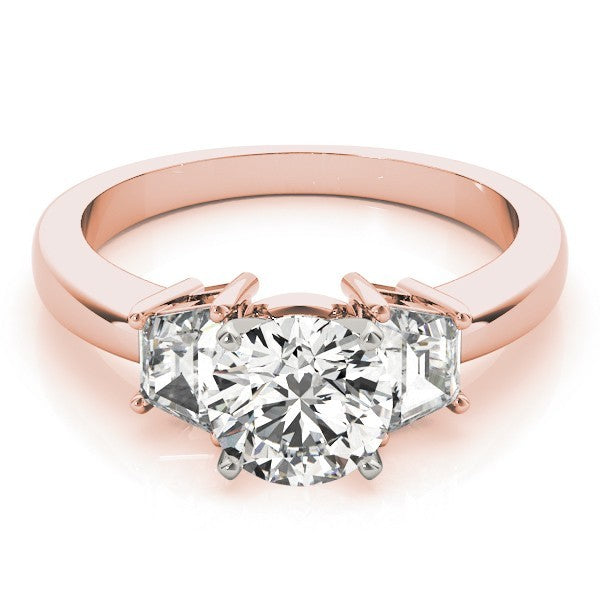 Lab-Grown Round Cut Diamond Trilogy Engagement Ring In 18K White Gold 2.00CT DE/VS