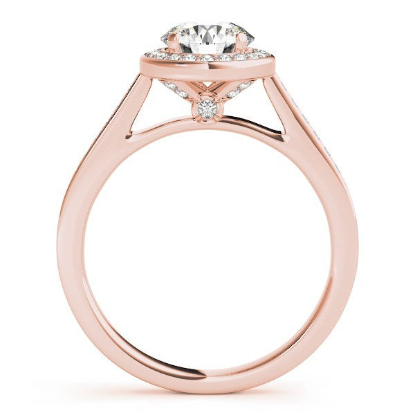 Lab Grown Round Diamond Halo Engagement Ring