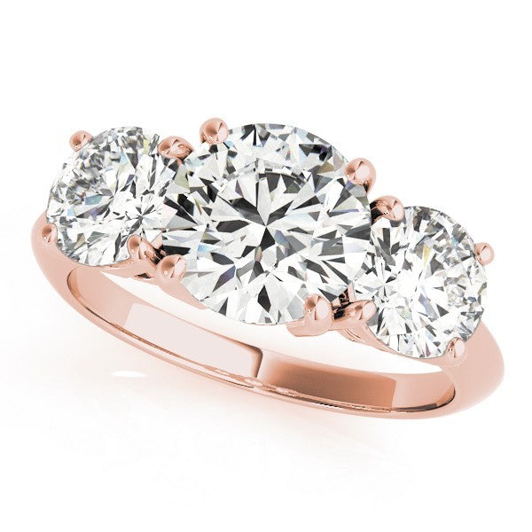 Lab Grown Round Diamond 3 Stone Engagement Ring Platinum DE/VS 2.00ct