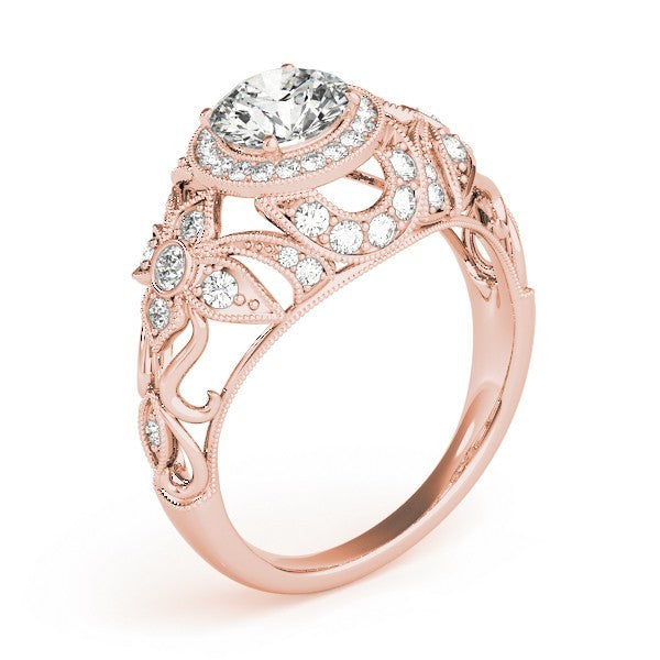 2.00Ct Lab Grown Round Diamond Halo Engagement Ring 18K Yellow Gold