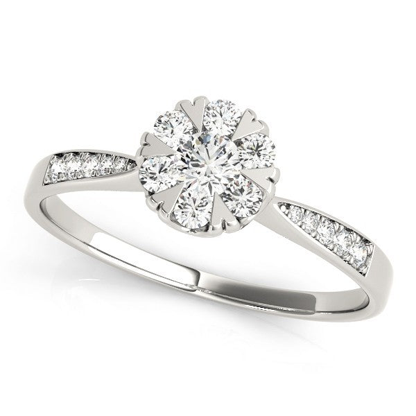 Lab Grown Round Diamond Halo Engagement Ring