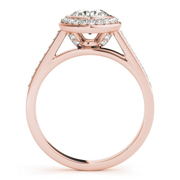 Lab Grown Round Cut Diamond Halo Engagement Ring