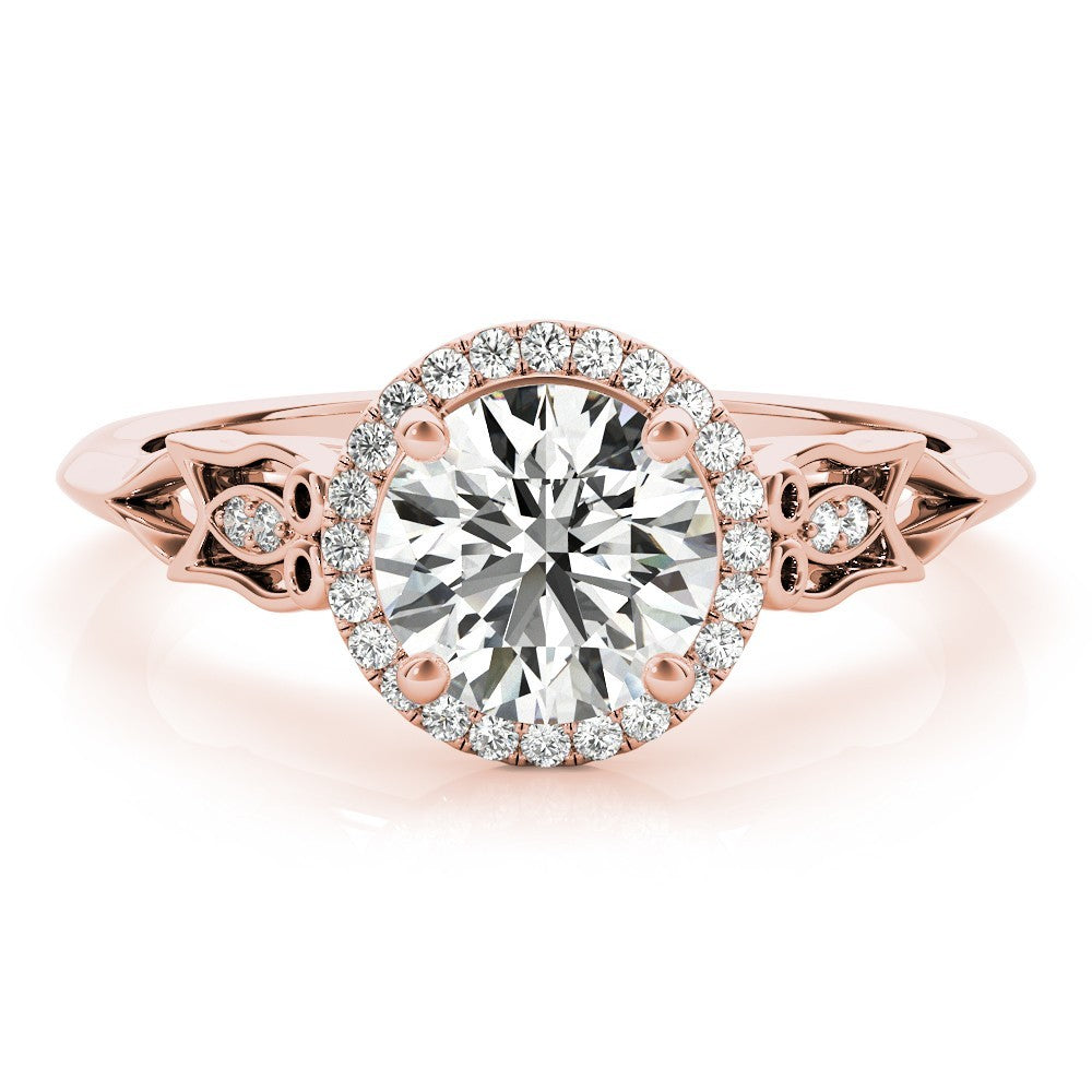 0.50-2.00 Ct DE/VS Lab-Grown Diamond Halo Engagement Ring in Platinum