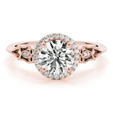 0.50-2.00 Ct DE/VS Lab-Grown Diamond Halo Engagement Ring in Platinum