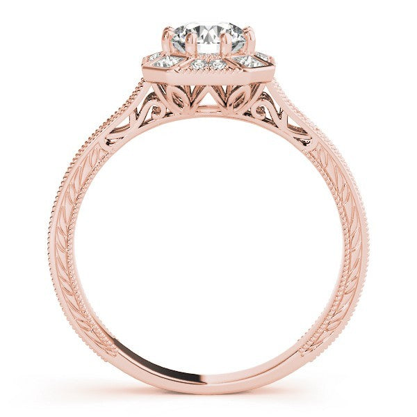 Lab Grown Round Diamond Halo Engagement Ring