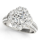 Lab Grown Round Cut Diamond Halo Engagement Ring