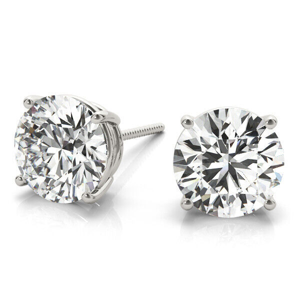 Natural Diamond Stud Earring For Women Uk Hallmarked 0.20CT - 2.00CT