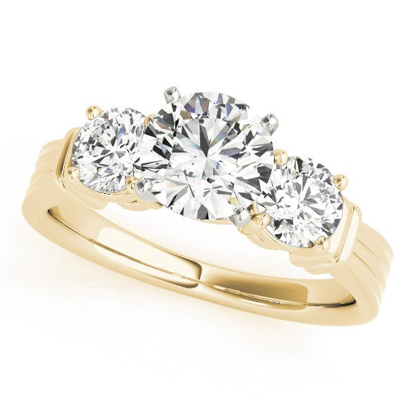 Round Cut Lab Grown Diamond Claw Set Trilogy Engagement Ring Platinum In DE/VS 2.00Ct