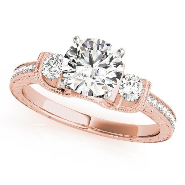 2.00Ct Round Lab Grown Diamond 3 Stone Designer Engagement Ring Platinum