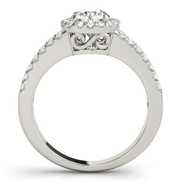 Lab Grown Round Diamond Halo Engagement Ring