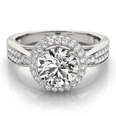 Lab Grown Round Diamond Halo Engagement Ring