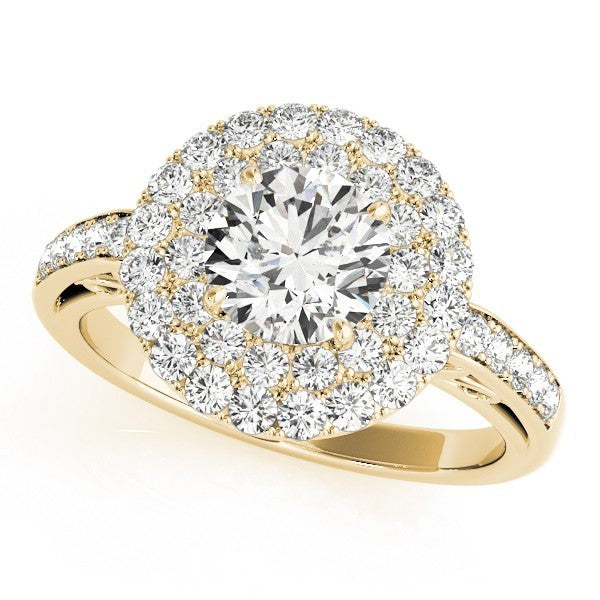 Lab Grown Round Cut Diamond Halo Engagement Ring