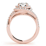 Lab Grown Round Cut Diamond Halo Engagement Ring