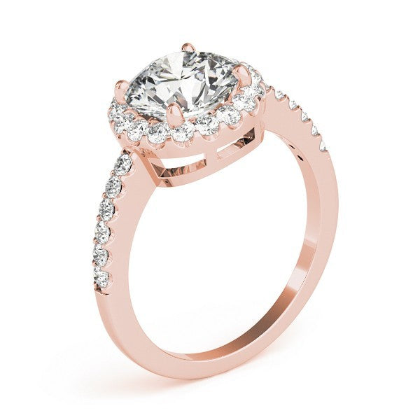 Lab Grown Round Diamond Halo Engagement Ring