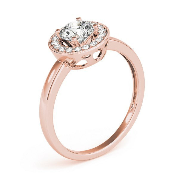 Lab Grown Round Diamond Halo Engagement Ring
