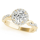 Lab Grown Round Cut Diamond Halo Engagement Ring For Women