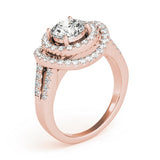 Lab Grown Round Diamond Halo Engagement Ring