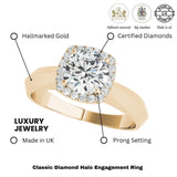 Lab-Grown Diamond Halo Engagement Ring