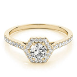 2.00Ct Lab Grown Round Diamond Halo Engagement Ring 18K Yellow Gold