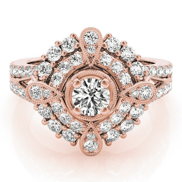 Lab Grown Round Diamond Halo Engagement Ring
