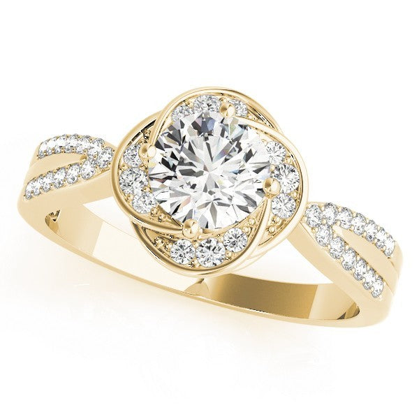 Lab Grown Round Diamond Halo Engagement Ring