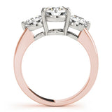 Lab Grown Round Diamond Trilogy Engagement Ring Platinum