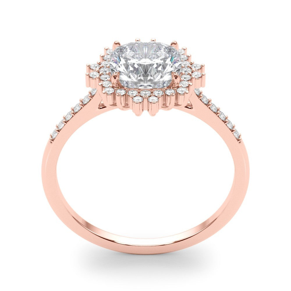 Lab-Grown Diamond Halo Engagement Ring in Platinum UK Hallmarked