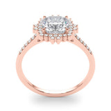 Lab-Grown Diamond Halo Engagement Ring in Platinum UK Hallmarked