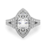 2.00Ct DE/VS Lab Grown Marquise Diamond Halo Engagement Ring Platinum