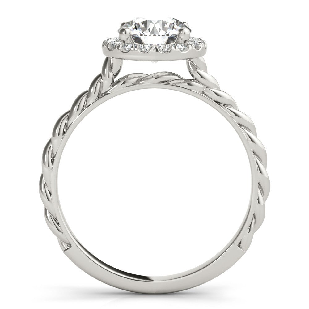 Lab-Grown Diamond Halo Engagement Ring in Platinum