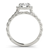 Lab-Grown Diamond Halo Engagement Ring in Platinum