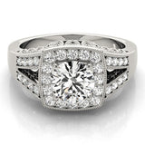 Lab Grown Round Diamond Halo Engagement Ring