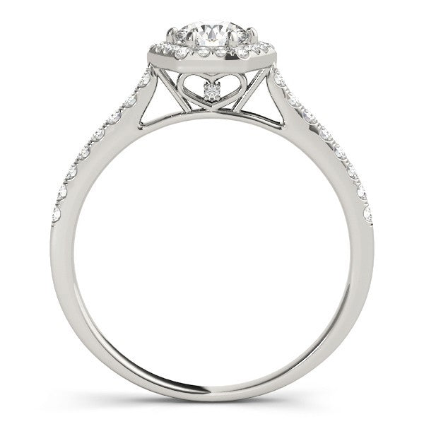 2.00Ct Lab Grown Round Diamond Halo Engagement Ring 18K Yellow Gold