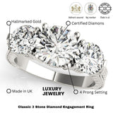 Bague de fiançailles trilogie en platine avec diamants de laboratoire, style Art déco, 2 carats, DE/VS