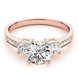 0.50Ct To 2.00Ct Lab Grown Round Diamond 3 Stone Engagement Ring Platinum