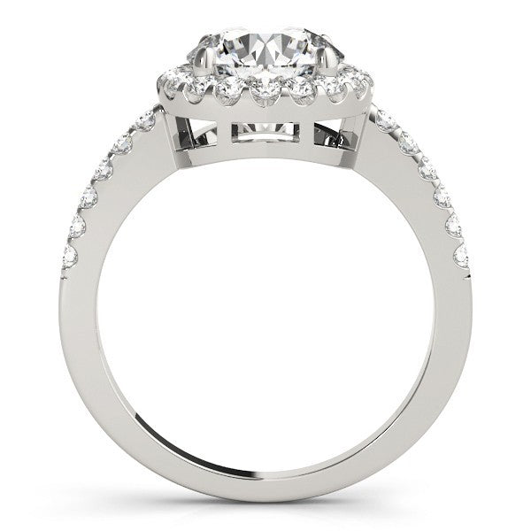 Lab Grown Round Diamond Halo Engagement Ring