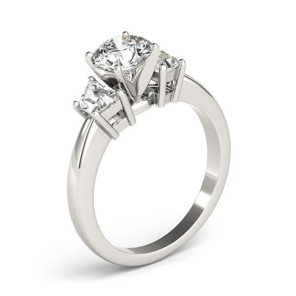 Lab-Grown Round Cut Diamond Trilogy Engagement Ring In 18K White Gold 2.00CT DE/VS